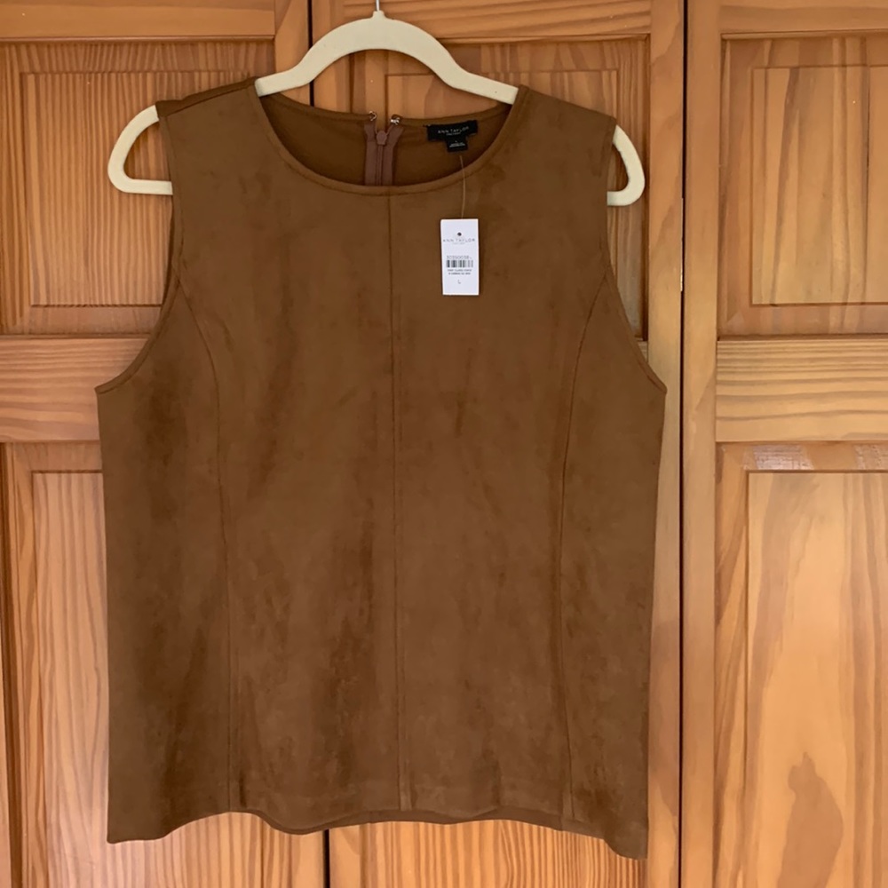 NWT Ann Taylor factory faux suede shell